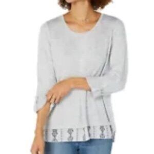 NEW! Style & Company layered "fly away" sweater shirt top Women's Small!